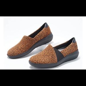 Clarks Collection Suede Slip-ons Kaleigh Step Cheetah